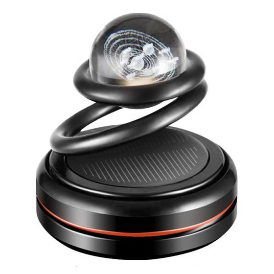 Nước Hoa Xe Hơi Mini Xoay Tròn Sử Dụng Pin Năng Lượng Mặt Trời Tặng Miếng Sáp Thơm - Tinh Dầu Thơm Ô Tô Decoroto Cao Cấp