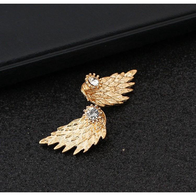 Bông Tai Hình Cánh Thiên Thần Phối Tua Rua Đính Đá Thời Trang Cho Nữ