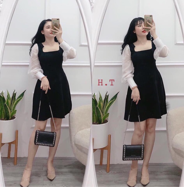 Váy umi tay von nơ vai