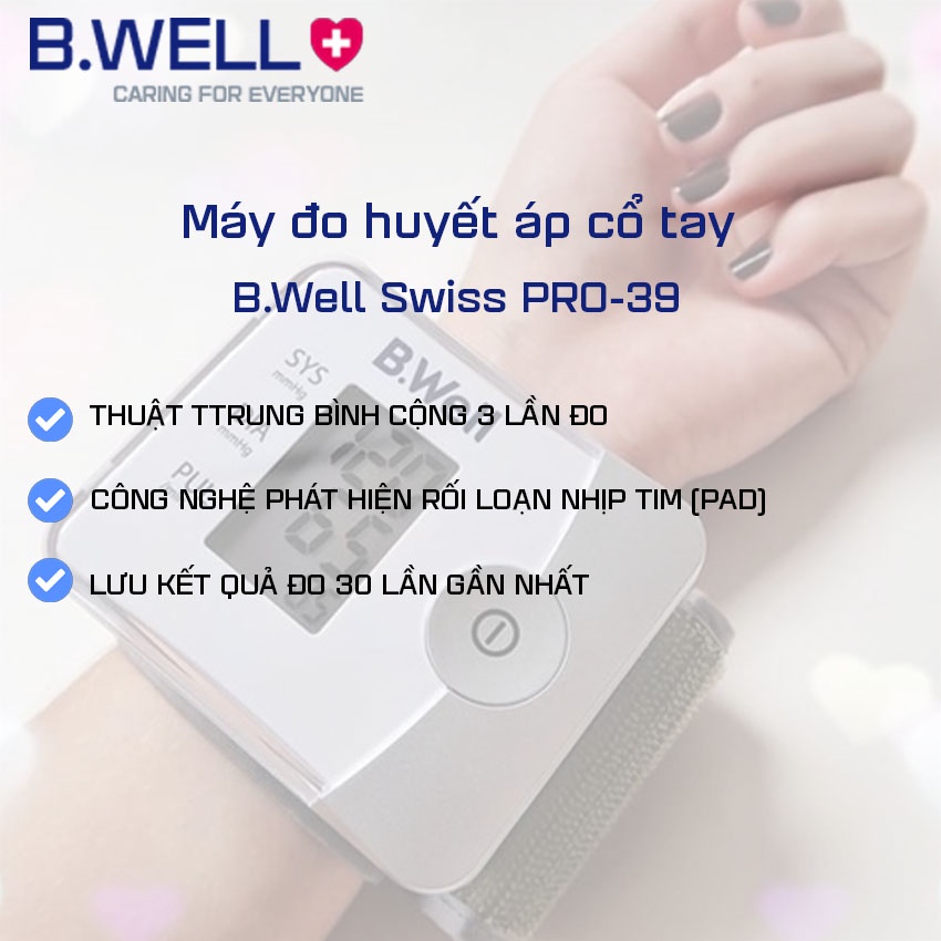 Máy đo huyết áp bắp tay Thụy Sỹ B.Well Swiss PRO-39