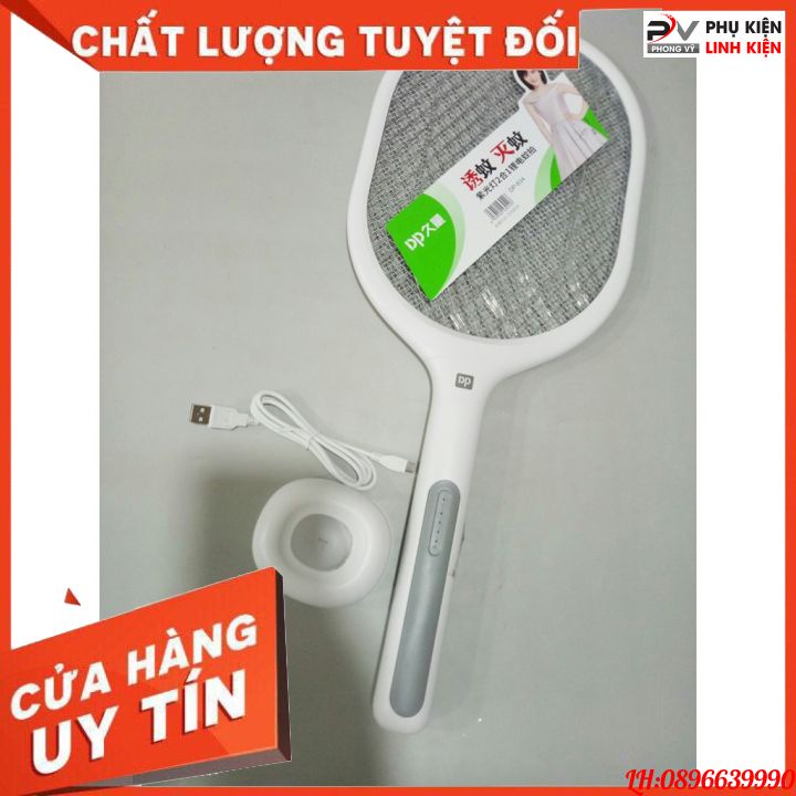 Vợt muỗi thông minh tự động DP-834 tích hợp đèn LED cao cấp thu hút muỗi hiệu quả (tặng dây sạc và đế sạc)