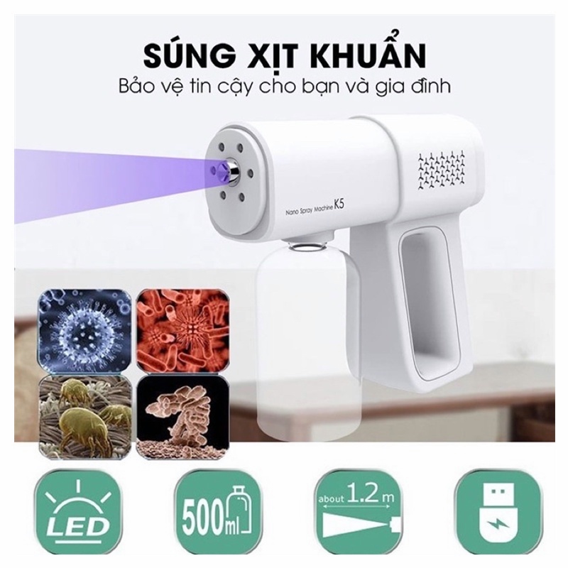 Súng phun khử trùng nano không dây loại mới K5