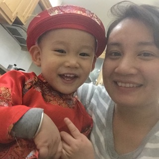 Áo dài gấm bé trai ( quần + áo)