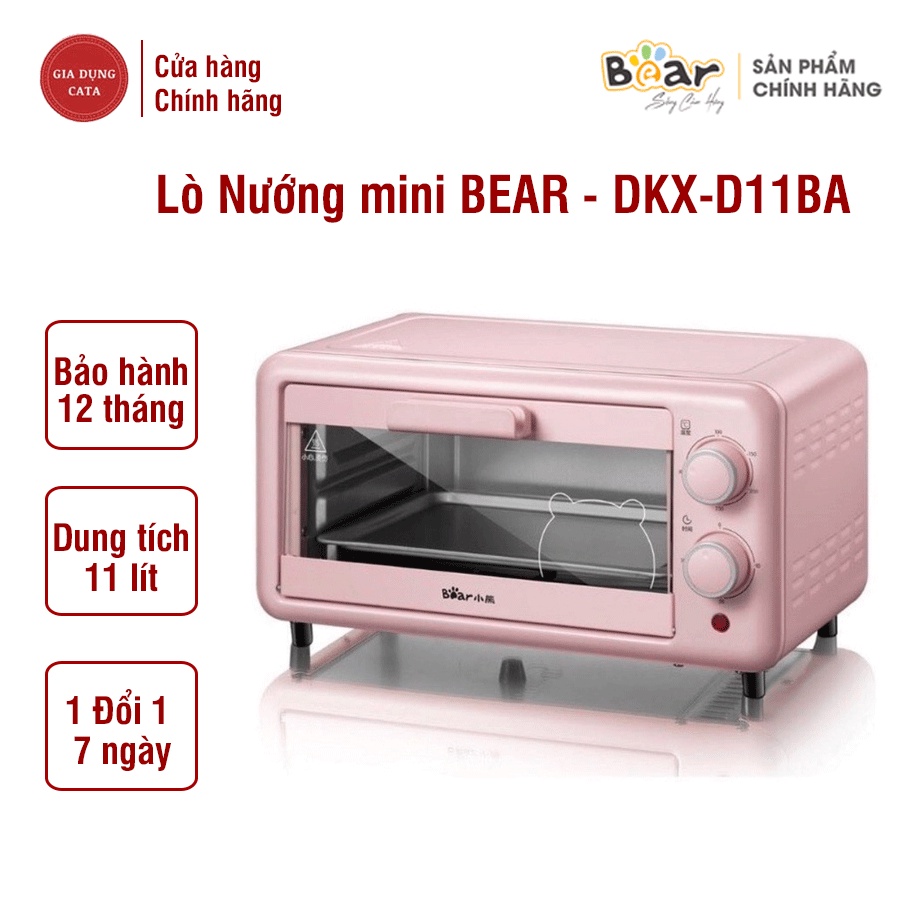 Lò Nướng Mini BEAR Đa Năng BEAR D11B1 Màu Hồng 11L Công suất 800W - Bảo Hành 12 Tháng