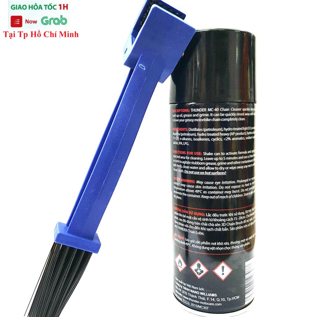 Chai Rửa Sên, Xịt Vệ Sinh Sên Thunder MC - 40 CHAIN CLEANER 400ml Kèm Bàn Chải