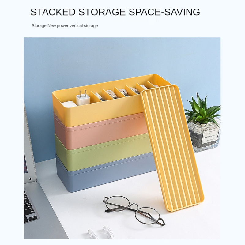 Hộp Nhựa Đựng Dây Cáp Sạc / Tai Nghe 7 Ngăn Tiện Lợi