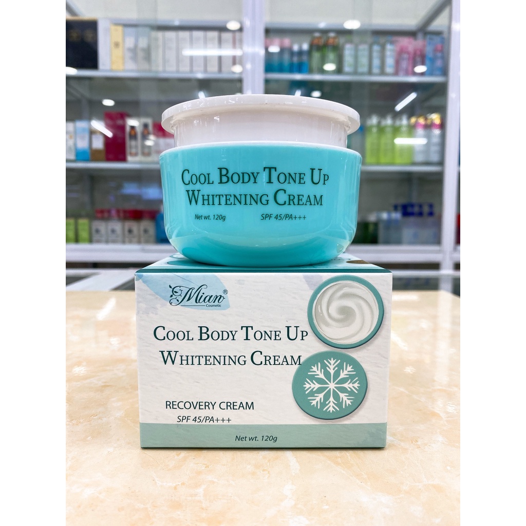 Kem Dưỡng Thể Mát Lạnh Bật Tông Sáng Da Mian Cool Body Tone Up Whitening Cream 120g Chính Hãng Công Ty