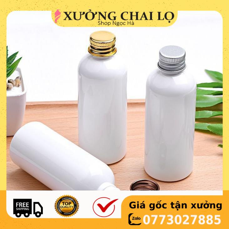 Chai Chiết Mĩ Phẩm ❤ GIÁ RẺ NHẤT ❤ Chai nhựa pet nắp nhôm trắng sữa 20ml,30ml,50ml,100ml chiết mỹ phẩm .