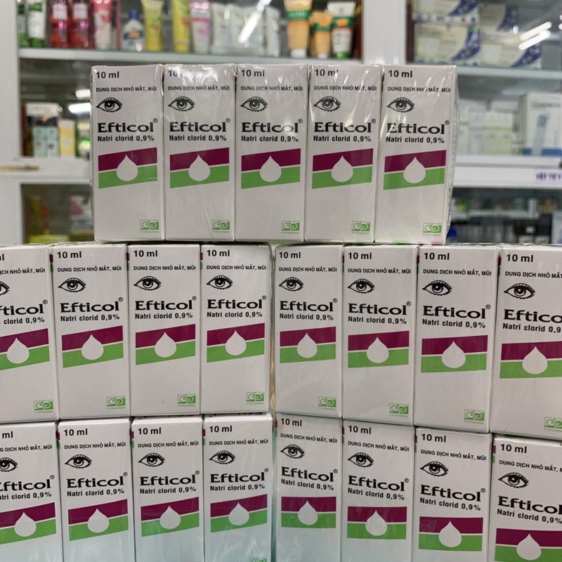 Dung dịch nhỏ mắt mũi efticol natri clorid 0,9 % - nhà thuốc tây mỹ kim