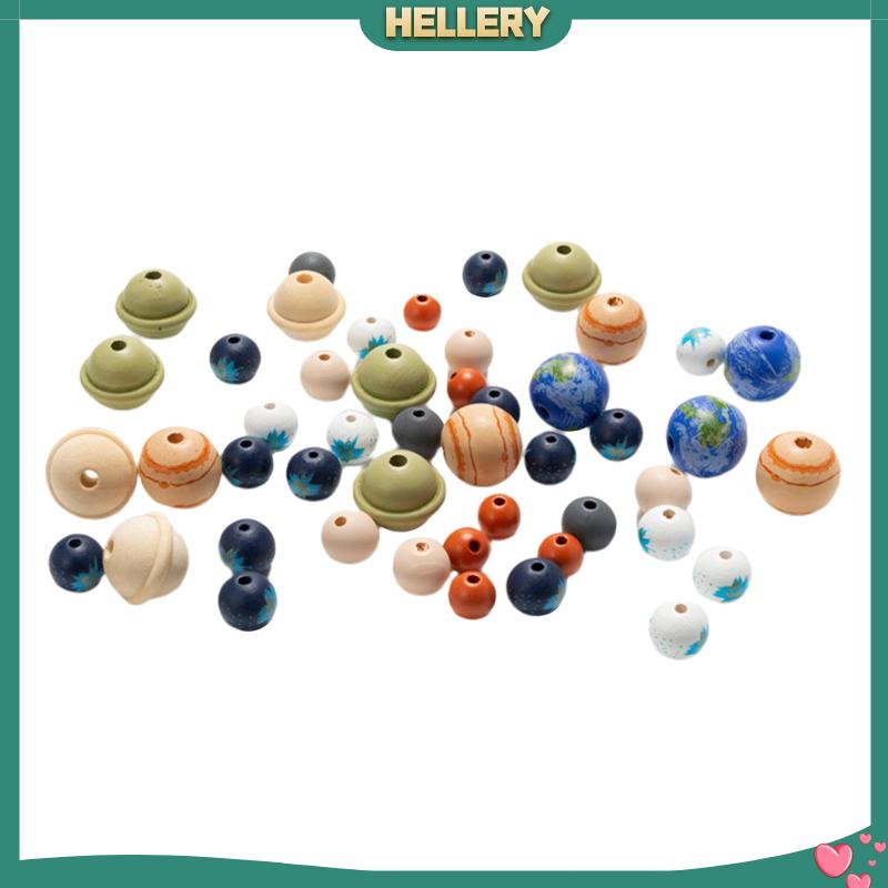 Bộ 30 Hạt Gỗ Nhiều Màu Dùng Làm Vòng Hoa Handmade DIY