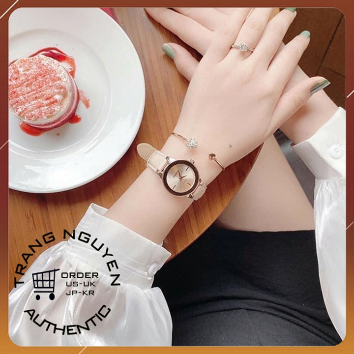 Đồng hồ nữ dây da mặt tròn case 30mm đẹp chống nước đồng hồ đeo tay nữ armitron 75/5410