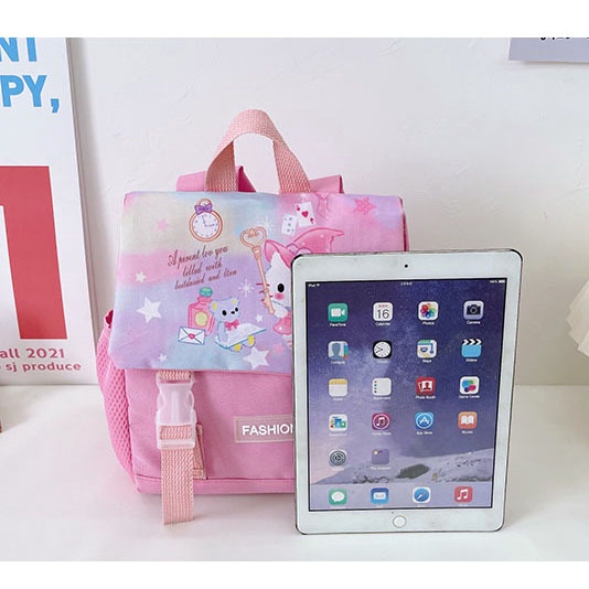 [Mẫu Giáo] Balo cho bé in hoạt hình in hình mèo kitty, unicorn chất liệu vải dù Cặp sách đựng tập vở học sinh mẫu giáo