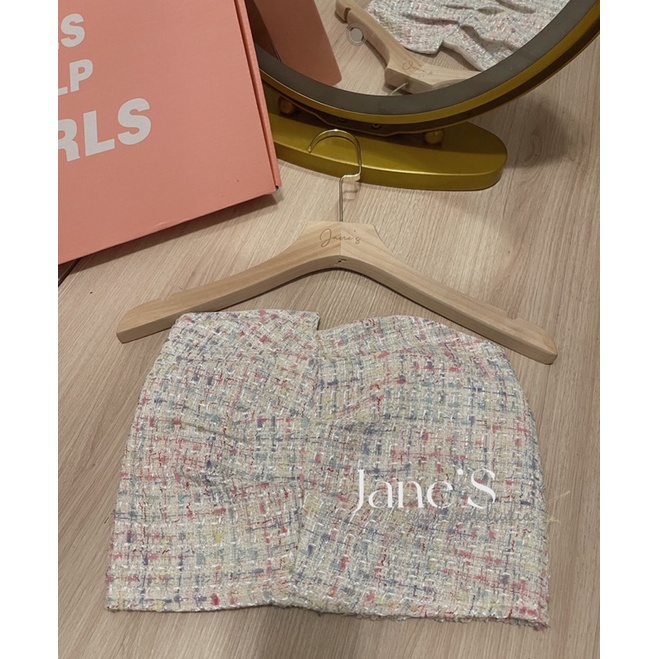 Jane Áo quây quyến rũ dạ tweed khí chất