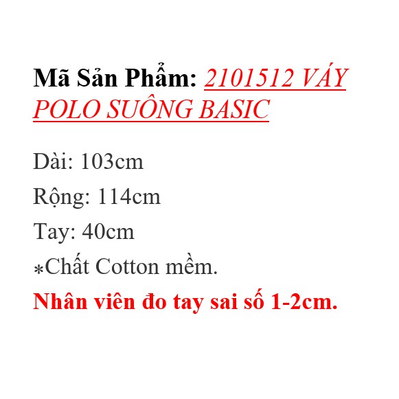 2101512 VÁY POLO SUÔNG BASIC | BigBuy360 - bigbuy360.vn