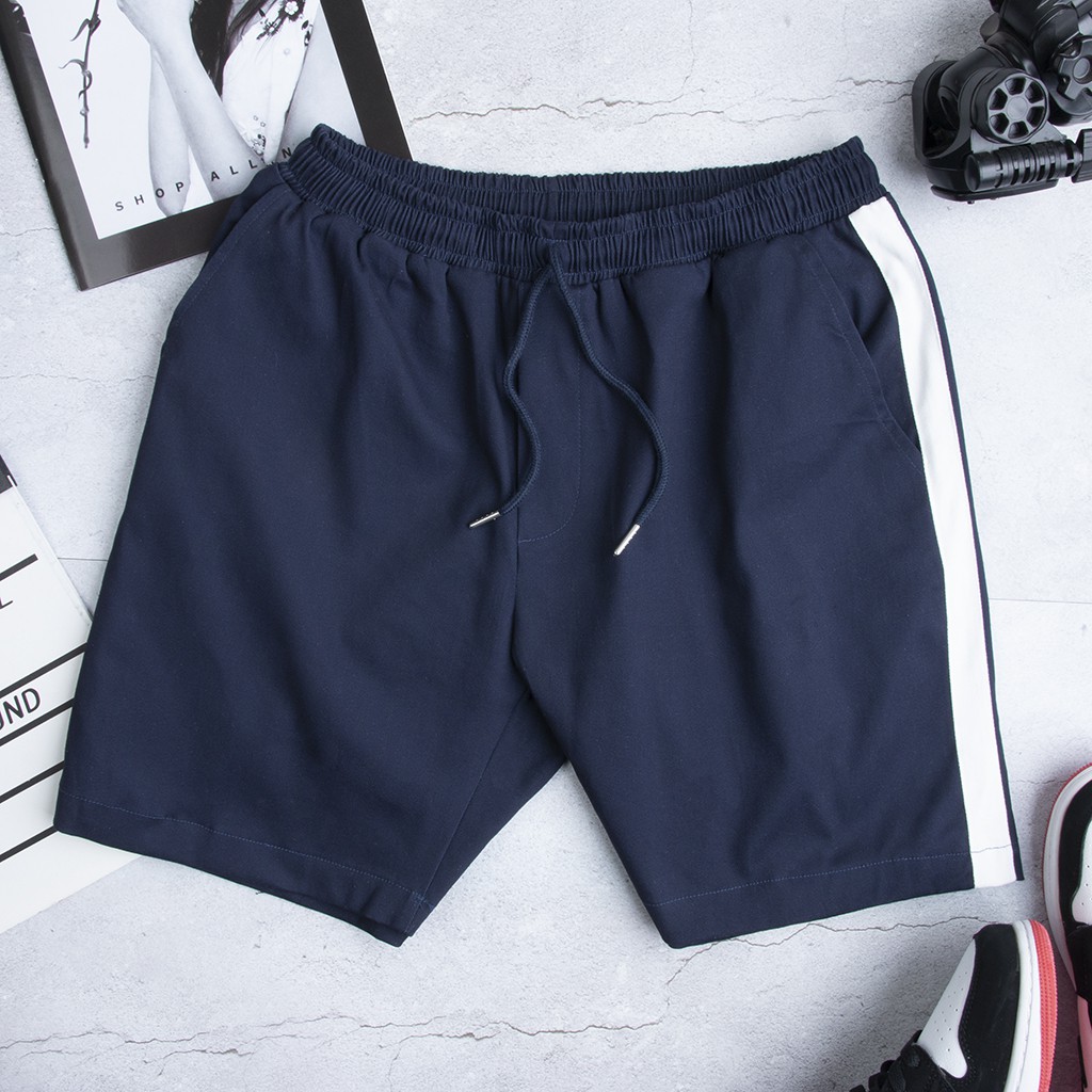 Quần short kaki nam sọc trắng R.M Menswear dáng ngắn phong cách Hàn Quốc