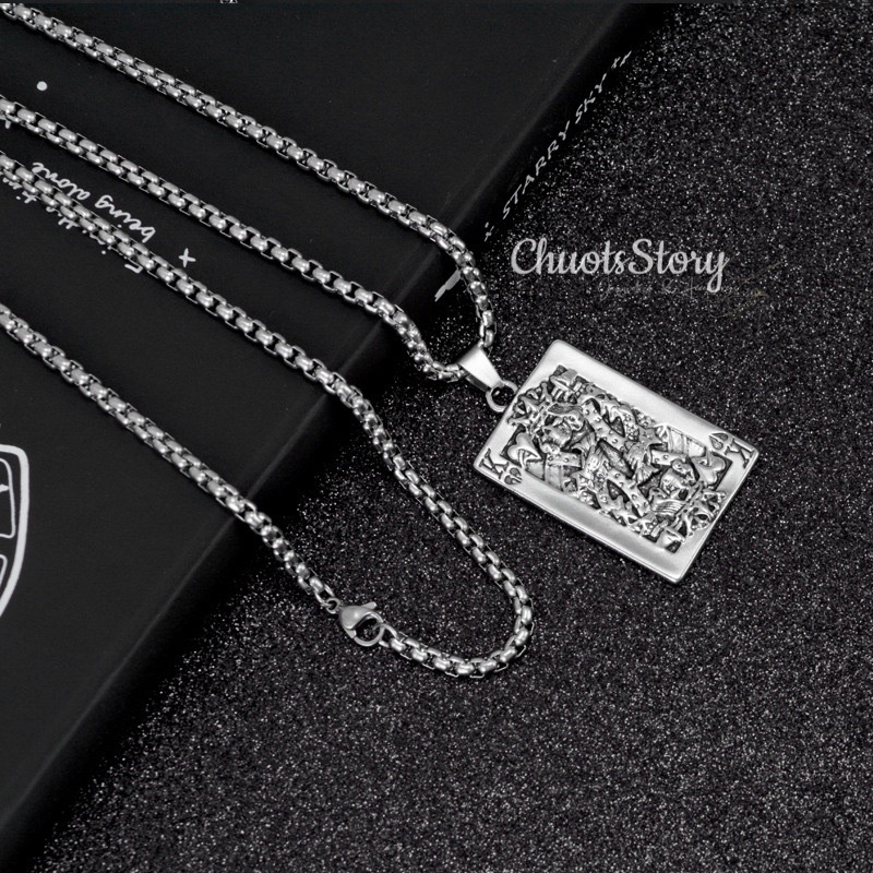 Vòng cổ nam titan hình lá bài, dây chuyền nam nữ unisex cá tính- VCT0008 - ChuotsStory
