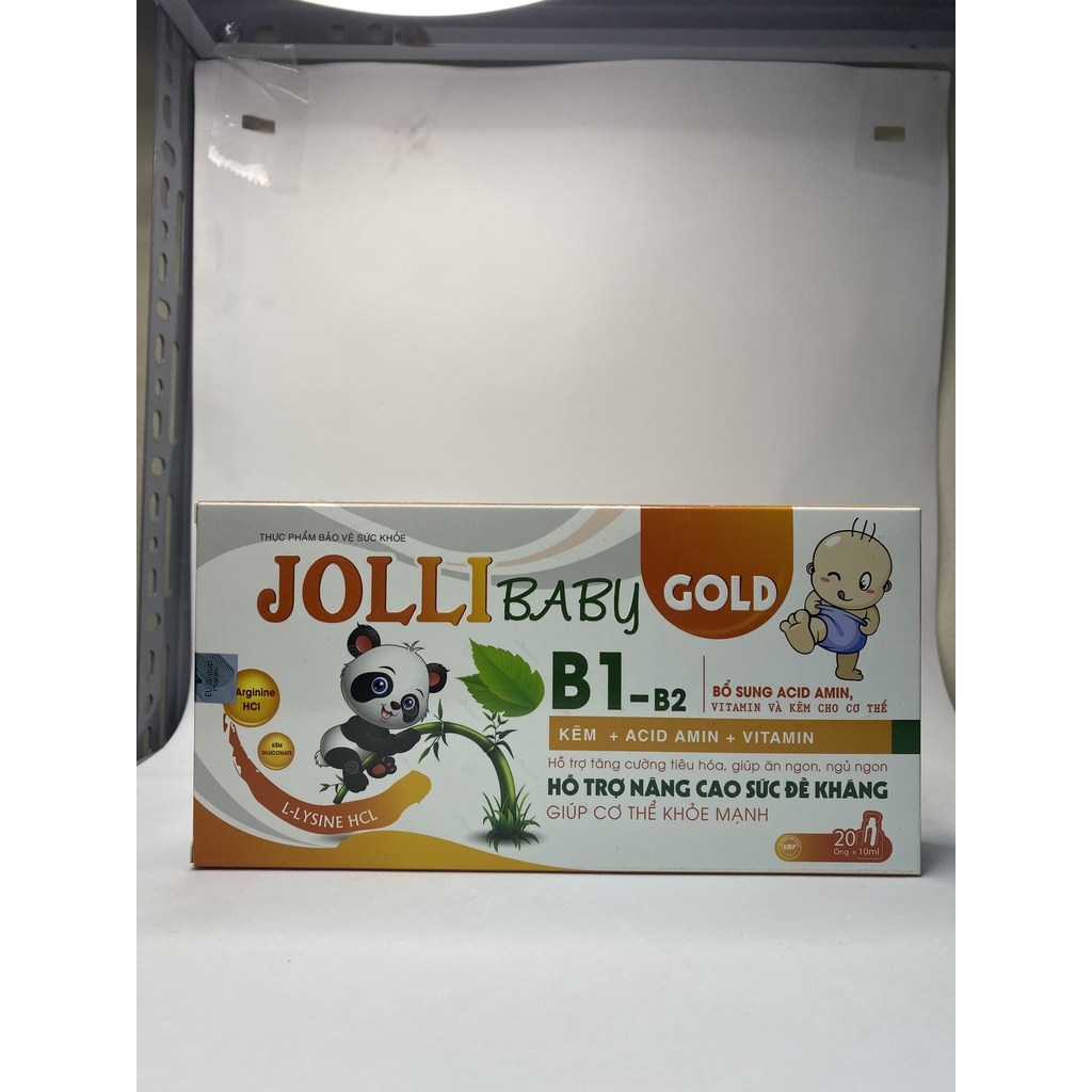 Siro JOLLI BABY GOLD Tăng cường hệ tiêu hóa cho trẻ em biếng ăn Hộp 20 ống