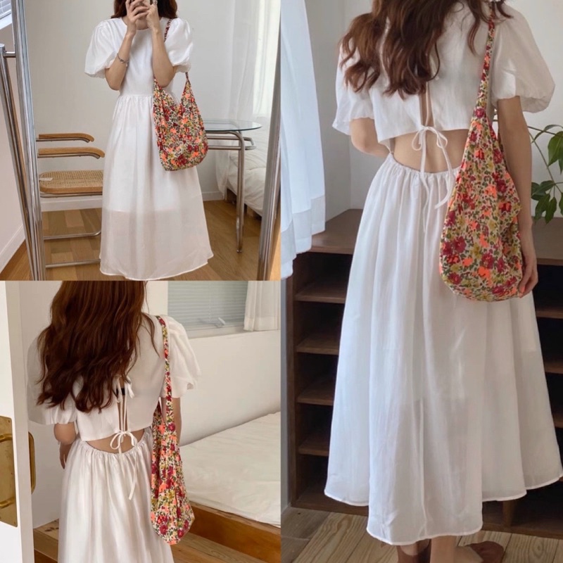 Đầm nữ, đầm dự tiệc thiết kế,BLAPINK,cổ tròn lưng thun dây nơ - Sylwia Dress