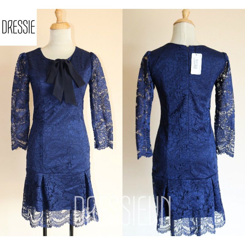 Váy Áo Đầm Ren Ôm Body DRESSIE Đuôi Cá Thời Trang Công Sở Dạo Phố Dự Tiệc Cưới Xinh Xắn - DB73 (Xanh)