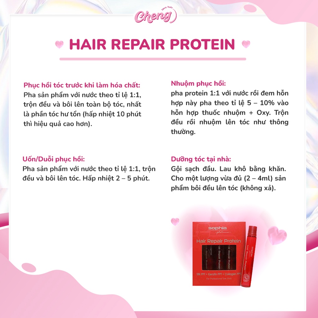 PROTEIN Phục Hồi Tóc Hư Nát Hàn Quốc | Chenglovehair, Chenglovehairs