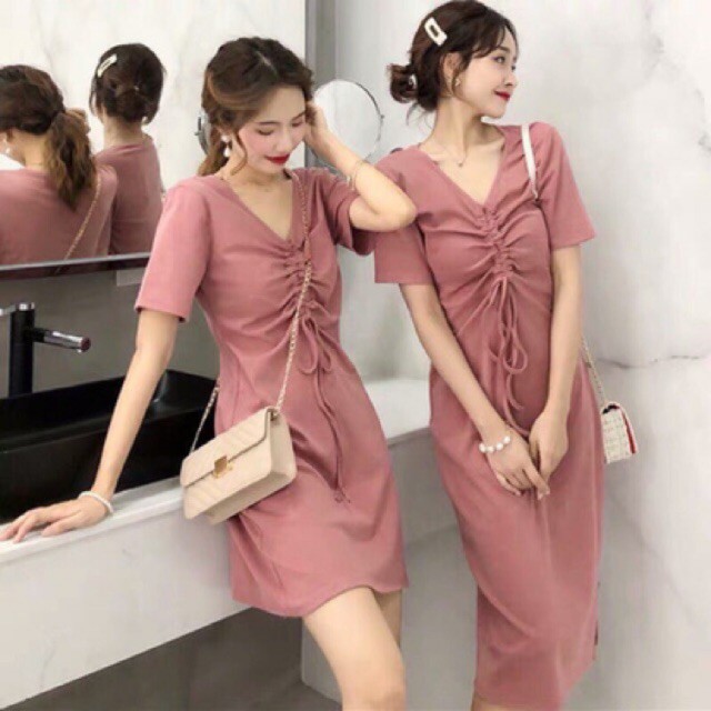 Freeship từ 50K Váy rút dây ngực cổ tim siêu xinh