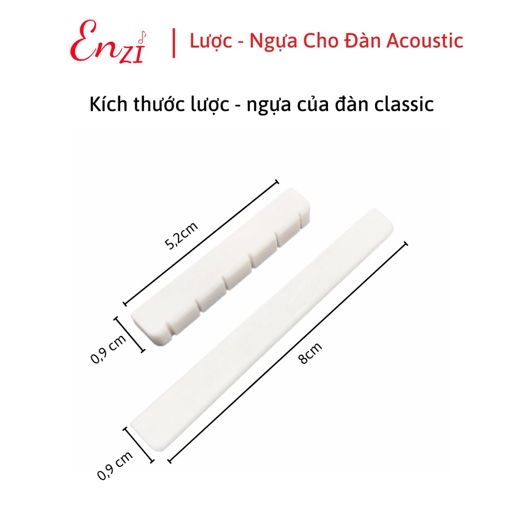 Lược và Ngựa đàn guitar acoustic, classic chất liệu nhựa và xương bò Enzi