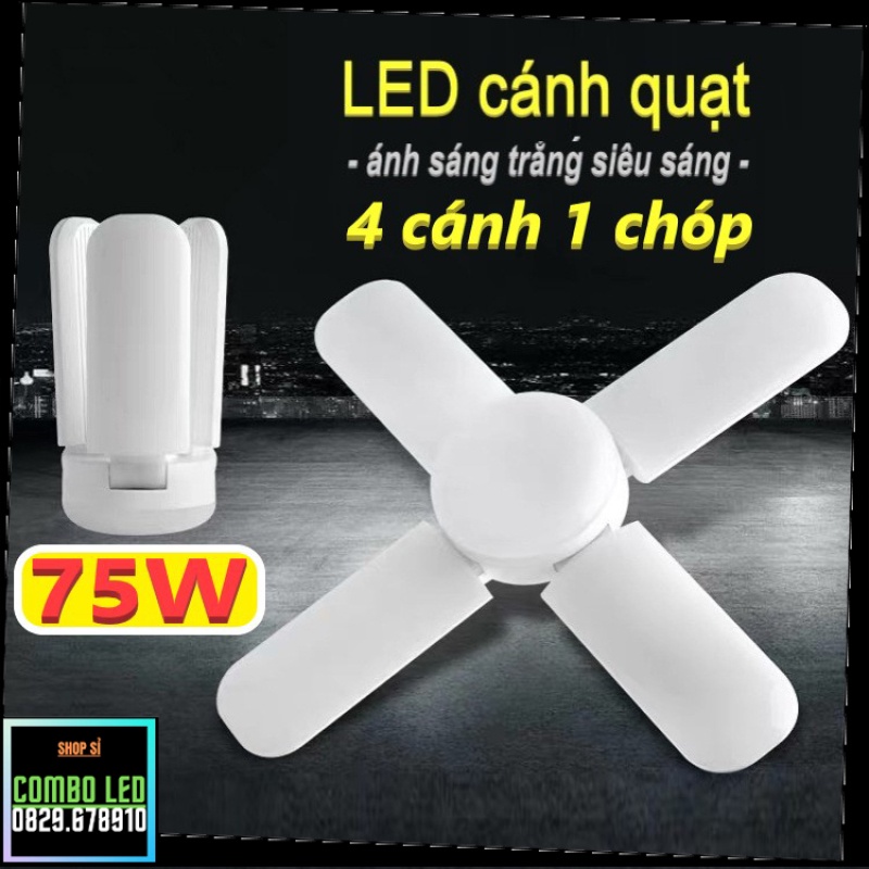 Bóng đèn led cánh quạt xếp ánh sáng trắng - 45W / 60W siêu sáng