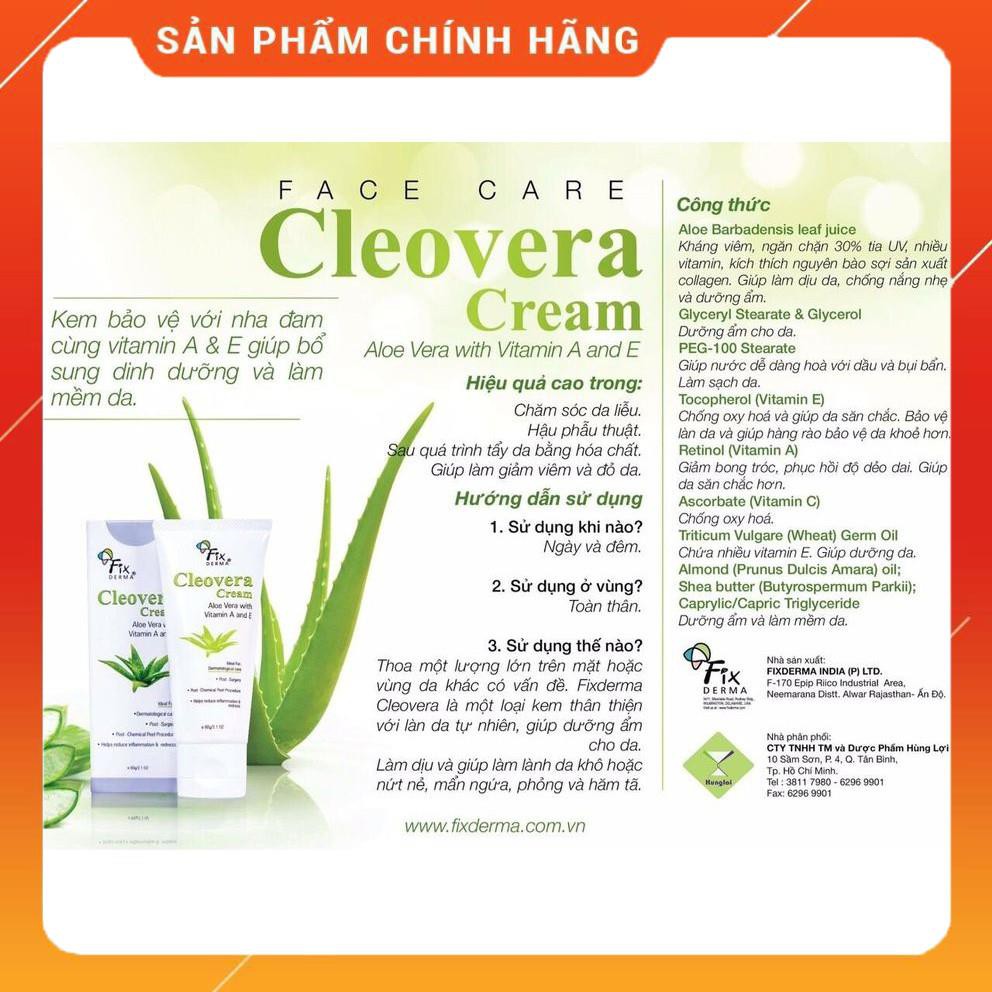 [Hàng Xịn] KEM DƯỠNG DA TRỊ CHÀM, KHÔ, ĐỎ FIXDERMA CLEOVERA CREAM 60G