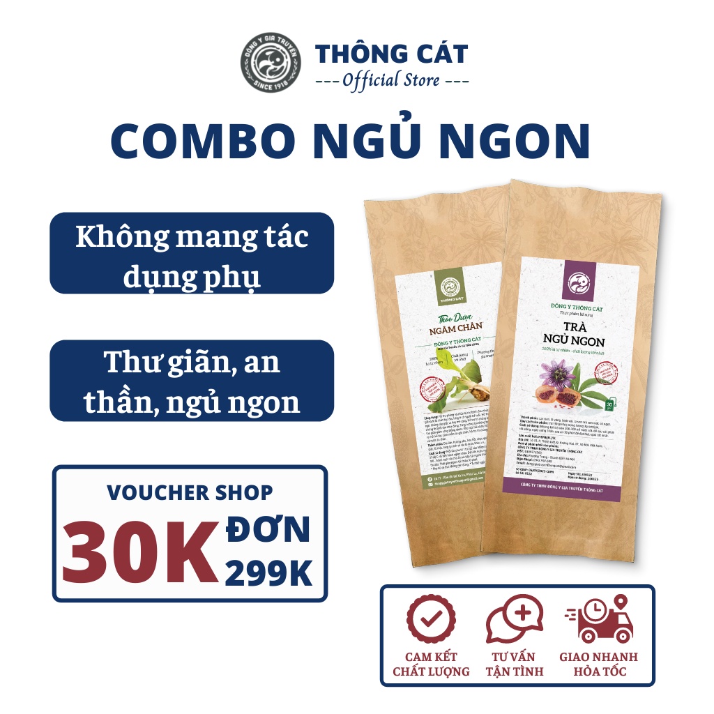Set trà mất ngủ ngủ ngon an thần và thảo dược ngâm chân thải độc chân giúp ăn ngủ ngon hơn Thông Cát HCM