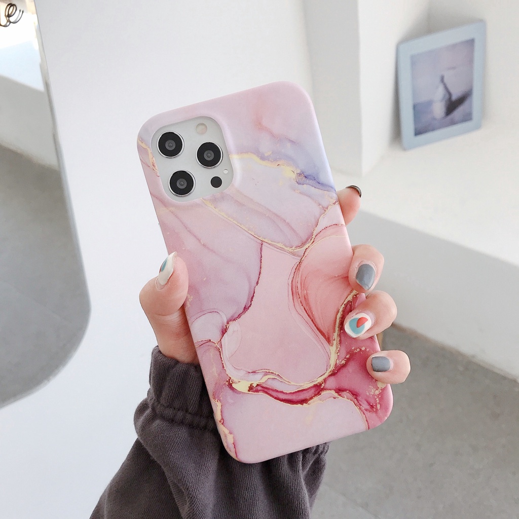 Ốp điện thoại dẻo kết cấu vân đá cẩm thạch nhám thời trang thích hợp cho iPhone 13 Pro Max 12 11 Pro Max 7 8 Plus