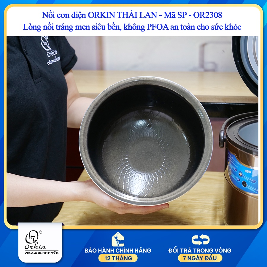 Nồi cơm điện Thái Lan Orkin ORT2308 dung tích 1.8L - Lòng nồi Phủ Ceramic cao cấp