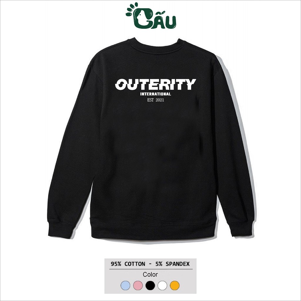 Áo sweater GẤU 194 vải thu đông co dãn, dày dặn mềm mịn form rộng phong cách Unisex - Sweater OUTERITY