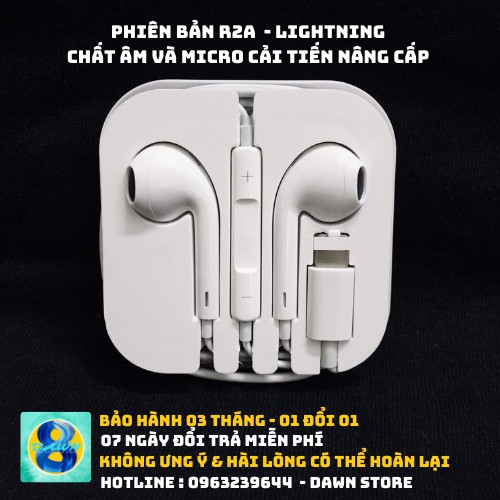 Tai nghe nhét tai có dây phiên bản R2A lPhone Lightning connect Bluetooth sử dụng cho IP7 đến 12 P R O M A X