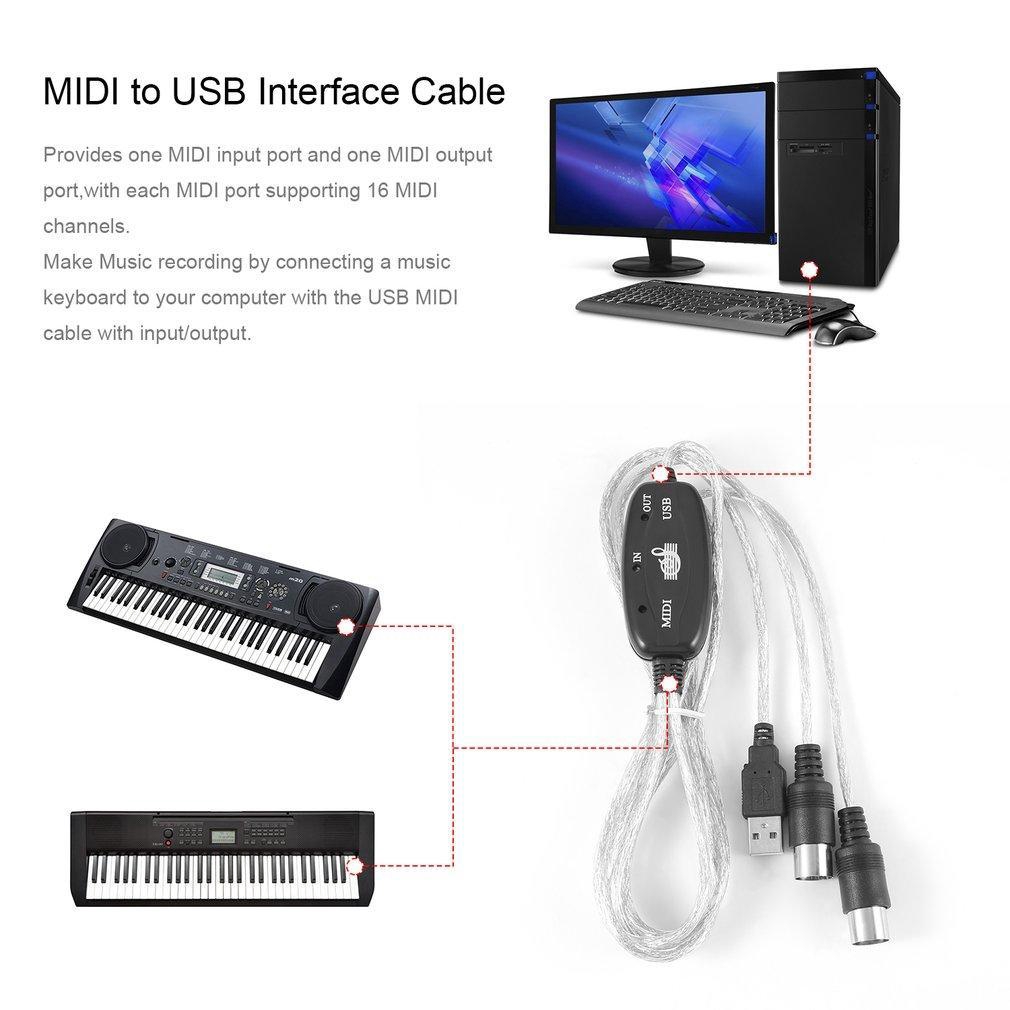 Dây cáp chuyển đổi cổng MIDI sang cổng giao diện USB tiện lợi dành cho máy tính | BigBuy360 - bigbuy360.vn