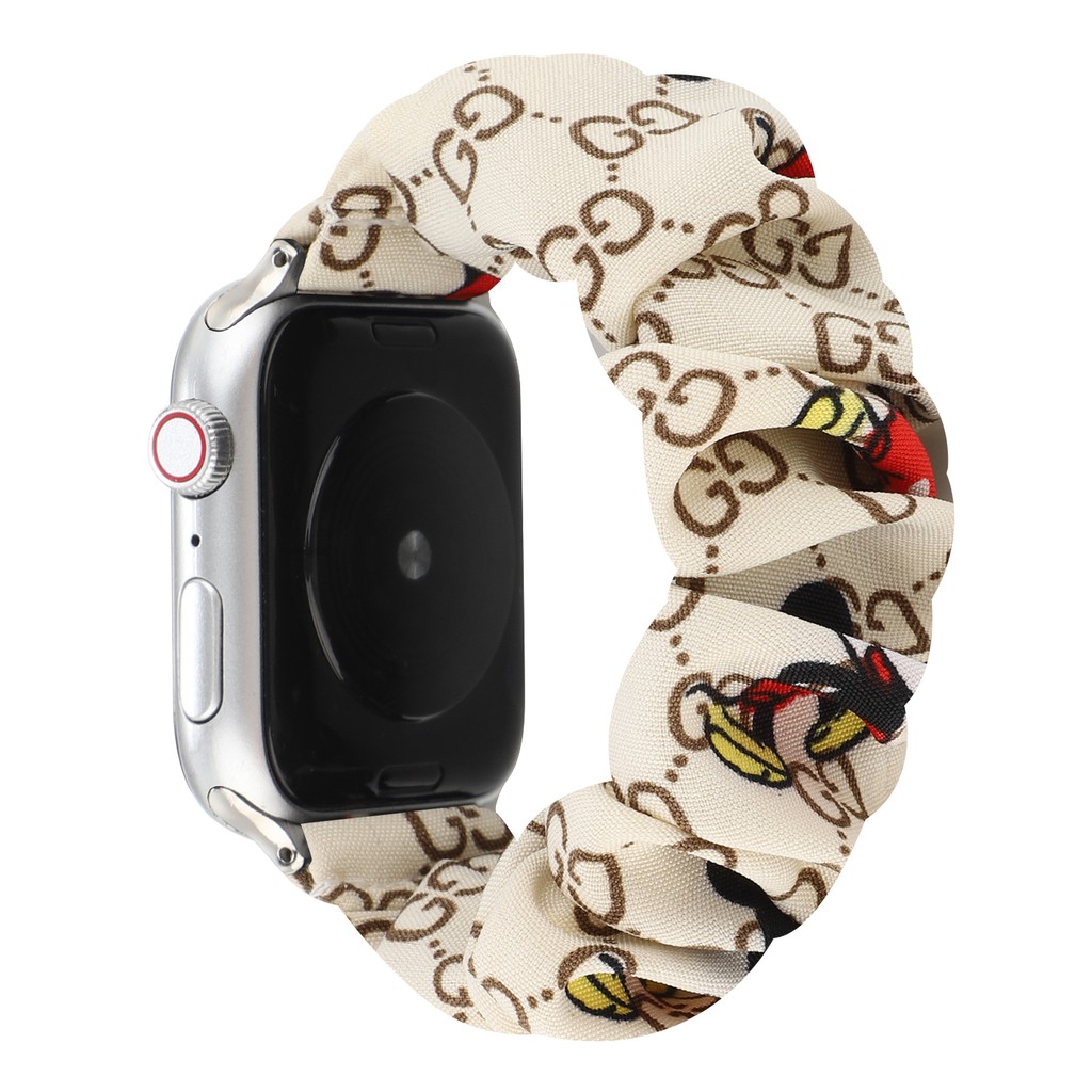 Thời Trang Dây Đeo Đàn Hồi Họa Tiết Gucci Cho Đồng Hồ Thông Minh Apple Watch 3 / 4 / 5 / 6 Generation Se 38-40mm