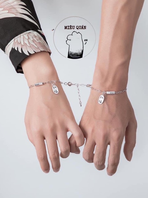 Vòng tay đôi nam châm tình nhân hút nhau bản titan