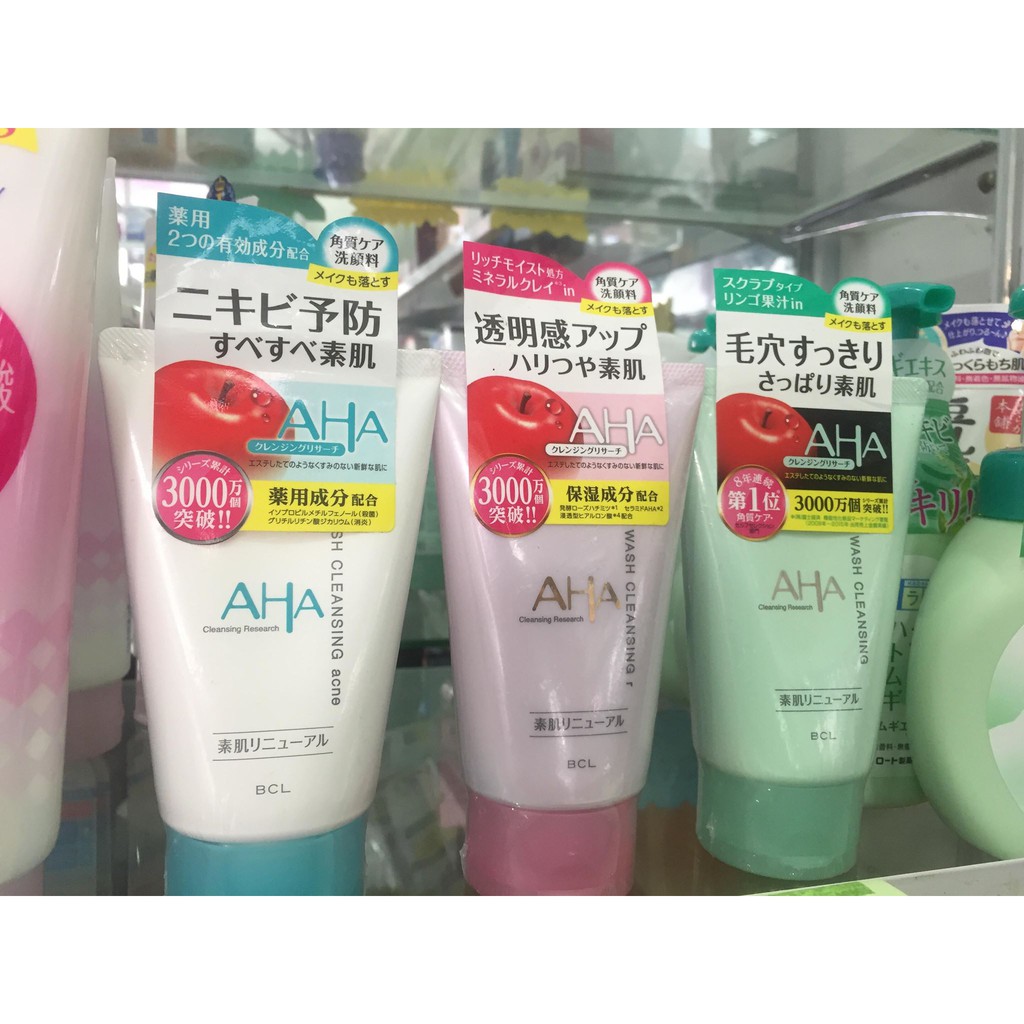 Sữa Rửa Mặt AHA Wash Cleansing Nhật Bản Chiết Xuất Trái Cây 120gr