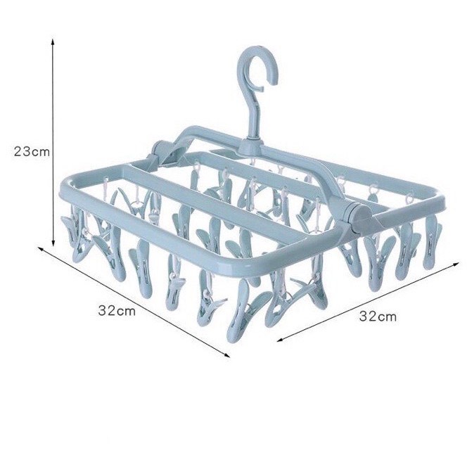 Móc chùm phơi đồ em bé, phơi quần áo 32 kẹp gấp gọn M02