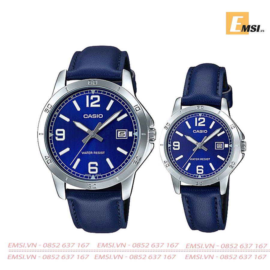 Đồng Hồ Casio Cặp Đôi MTP-V004L-2BUDF Và LTP-V004L-2BUDF dành cho Nam/ Nữ nam size 41,5mm, đồng hồ n