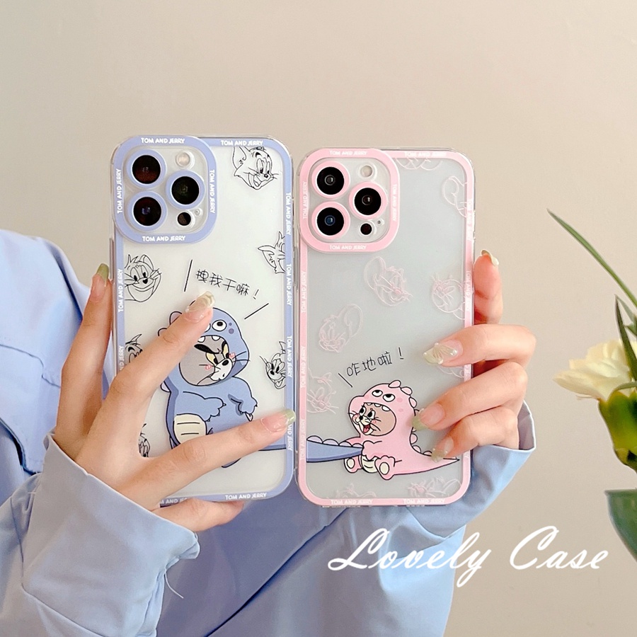 Ốp Điện Thoại Trong Suốt Hình Khủng Long Cho IPhone 14 13 12 11 Pro Max X XR Xs Max 8 7 6 6s Plus SE 2020