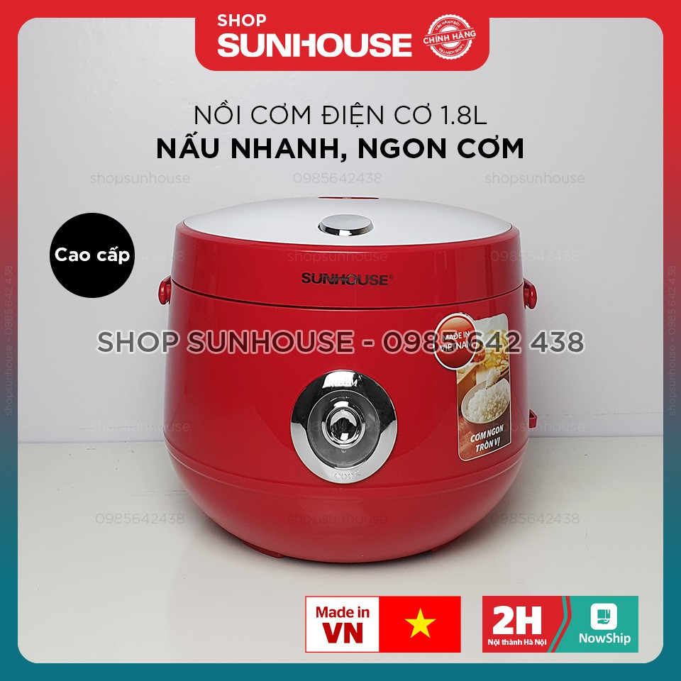 Nồi cơm điện 1.8L SUNHOUSE SHD8606R bản cao cấp của HTD8522G bảo hành 12 tháng