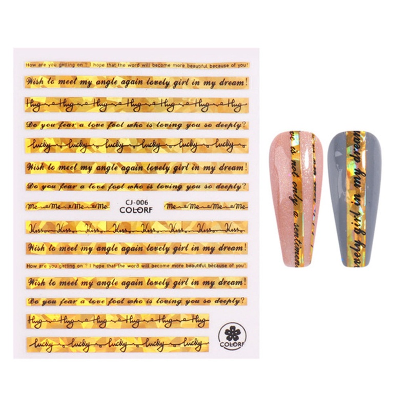 Miếng Dán Trang Trí Móng Tay In Chữ Cái 3D DIY Dành Cho Nữ