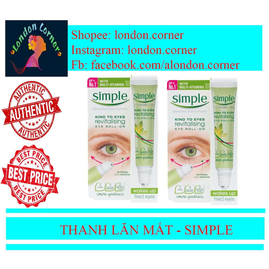 Lăn mắt Simple - hàng chính hãng UK(bill UK)