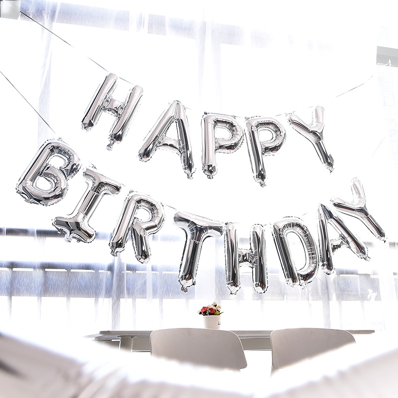 1 Set Bong Bóng Chữ Happy Birthday Màu Pastel Trang Trí Tiệc Sinh Nhật Trẻ Em