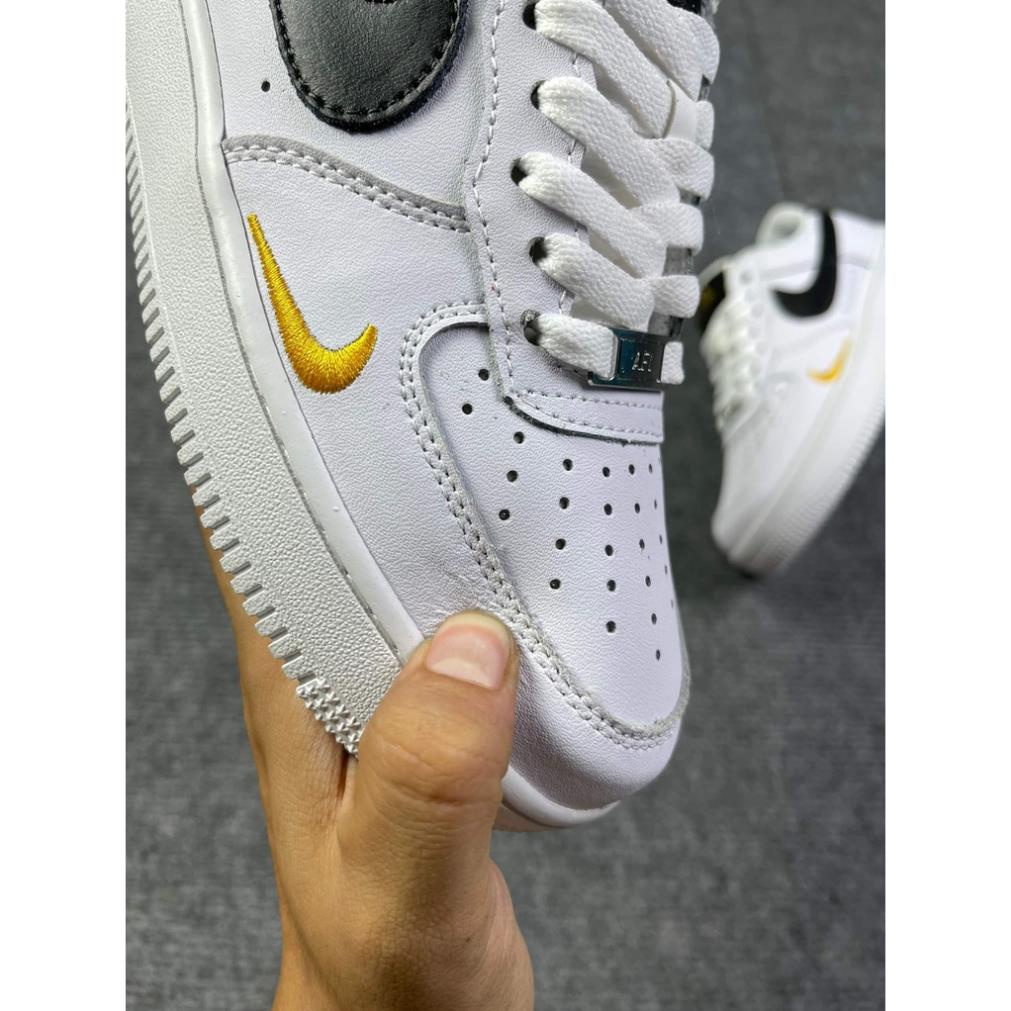 Giày AF1 trắng vệt đen, giày AIR trắng tích đen thấp mới full phụ kiện hàng cao cấp, full size 36-43
