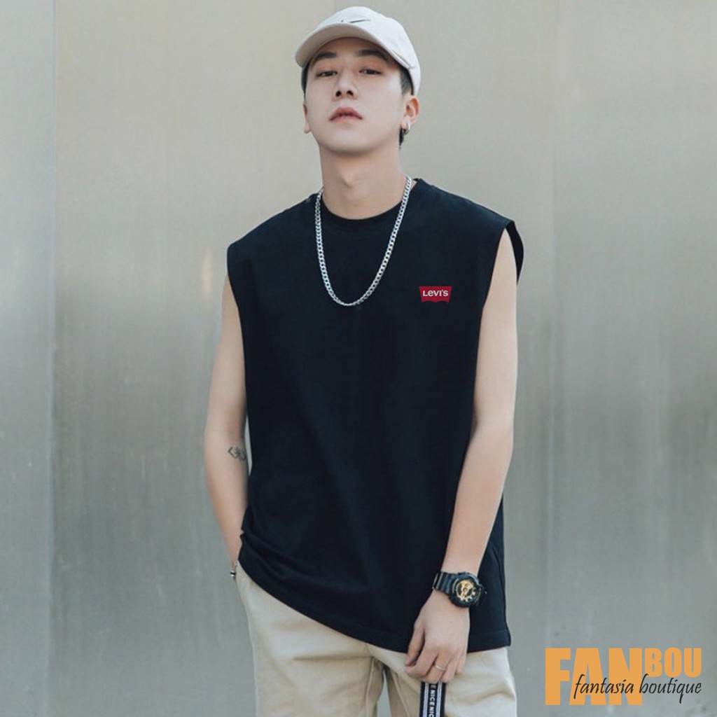 Áo Thun Nam Tanktop sát nách tay rộng logo Le vis – Fanbou AT005