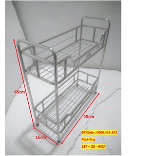 Kệ Gia Vị  - Kệ Để  Nhà Tắm 2 Tầng INOX Cao Cấp SUS 304 - Mã: KO2T1540I3 -
