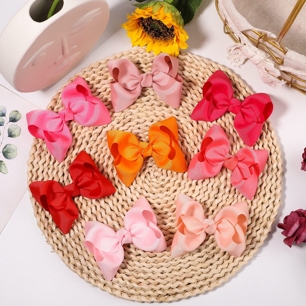 Set 10 kẹp tóc KIDSBOWS 4&quot; kiểu nơ ruy băng thời trang dành cho bé gái