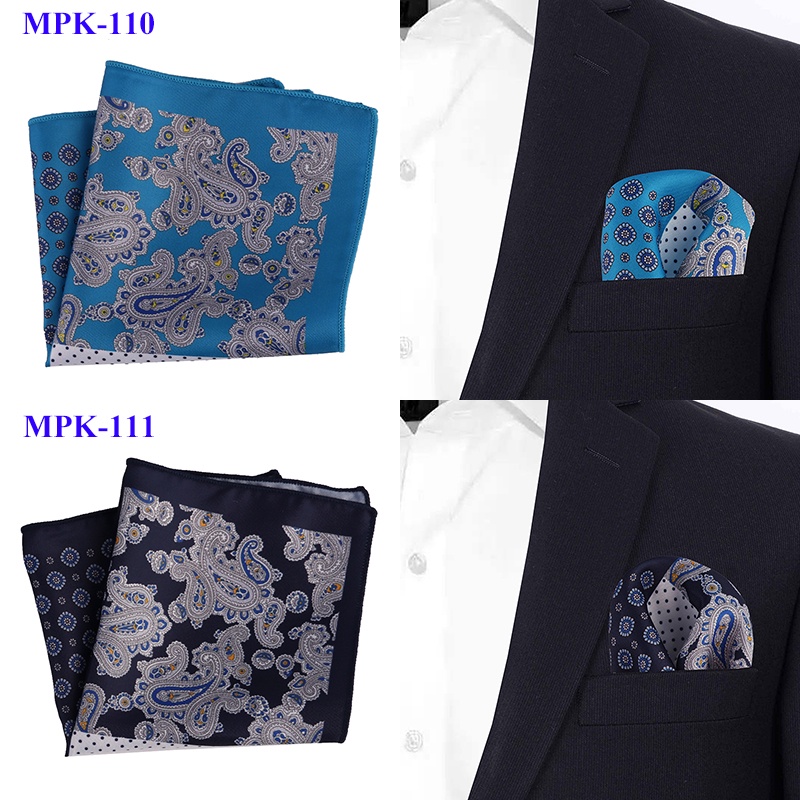 Khăn Tay Vuông Bỏ Túi 23CM * 23CM Bằng Lụa Mềm In Họa Tiết Hoa / Chấm Bi Cổ Điển Sang Trọng Cho Nam