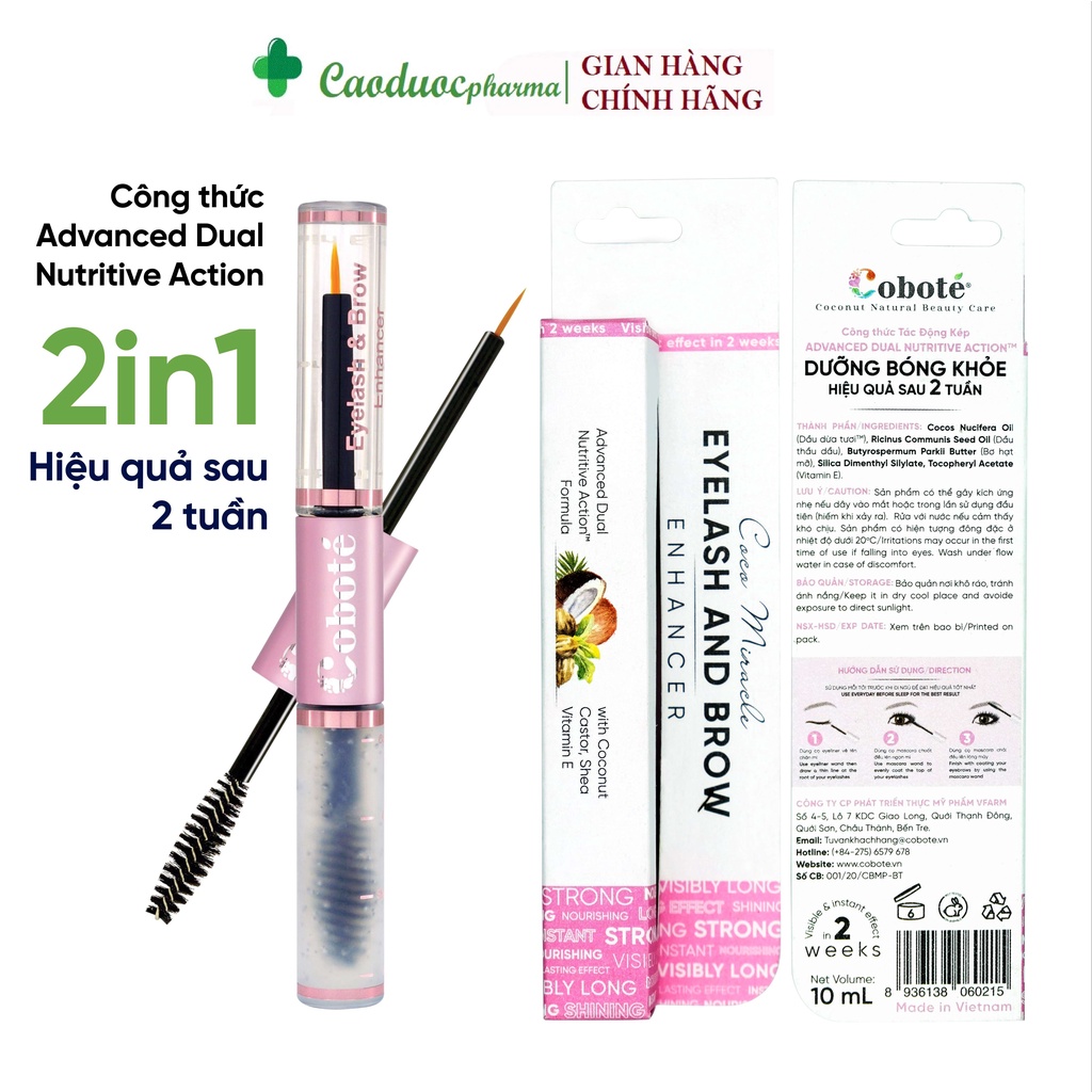 Serum dưỡng dài mi & mày Coboté 10ml và 4ml